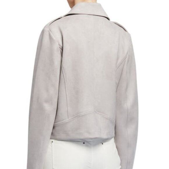 Bagatelle Collection Womens Medium M Gray Faux Suede Moto Jacket Asymmetrical - Picture 14 of 14